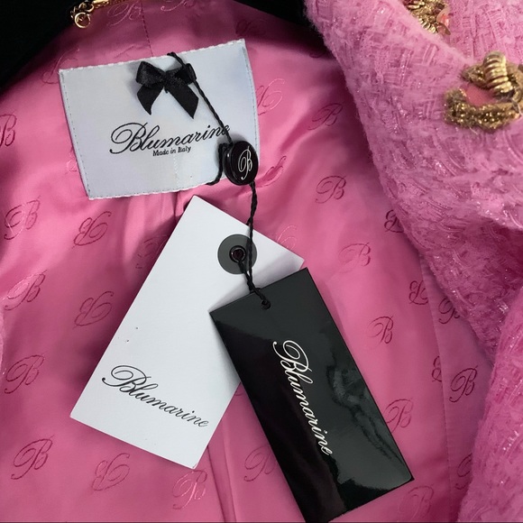Blumarine pink tweed jacket with gold beaded trim - Picture 13 of 16
